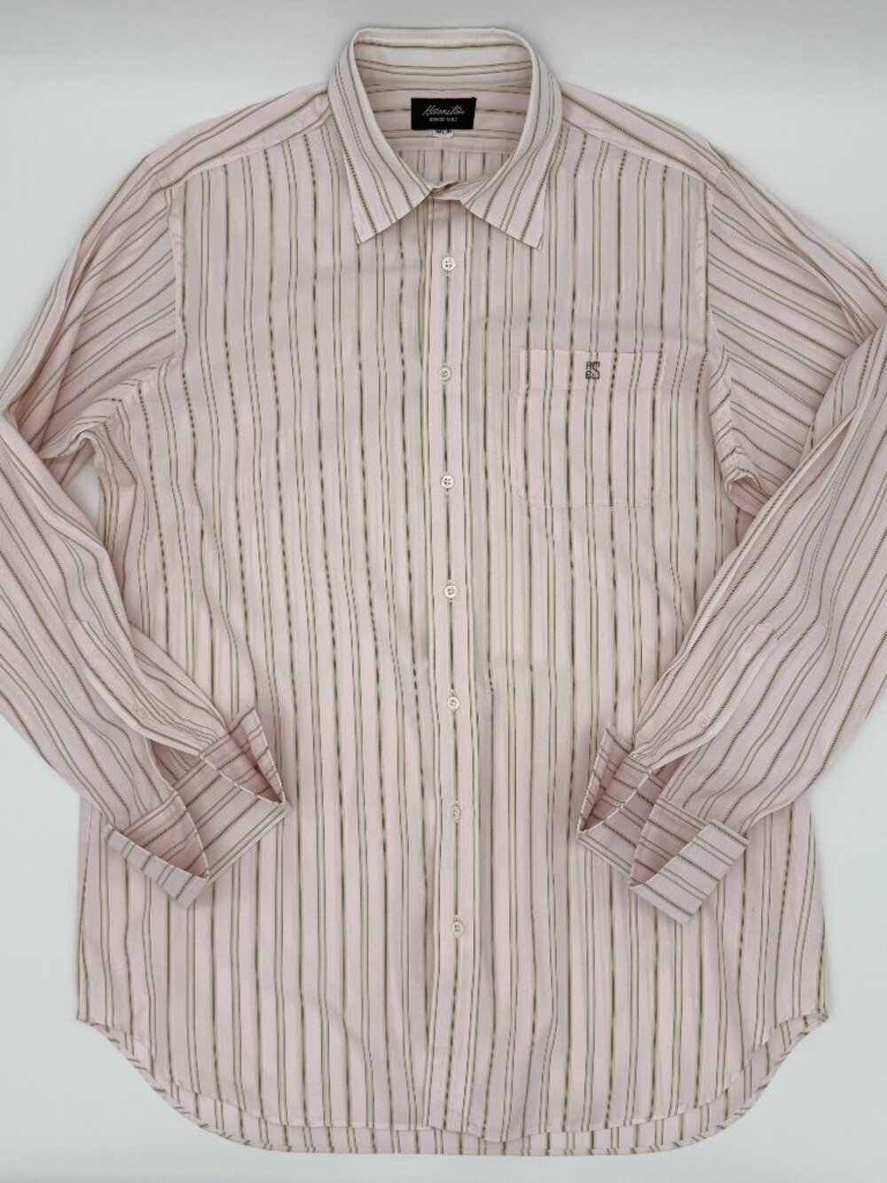 Share Hamilton Shirtmakers Striped Long Sleeve Button Up Dress Shirt Custom